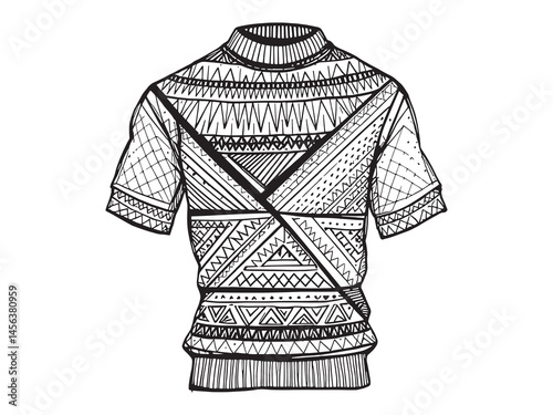 Striped Sweater line art icon minimalist clothing style