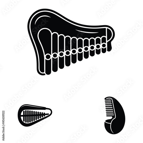 A silhouette of mouth organ Icon vector on a white background