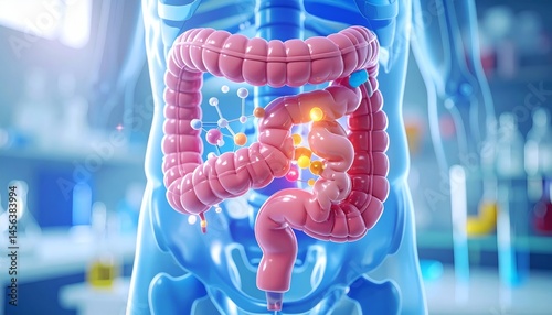 Scientific animation chemical reactions in the human gut