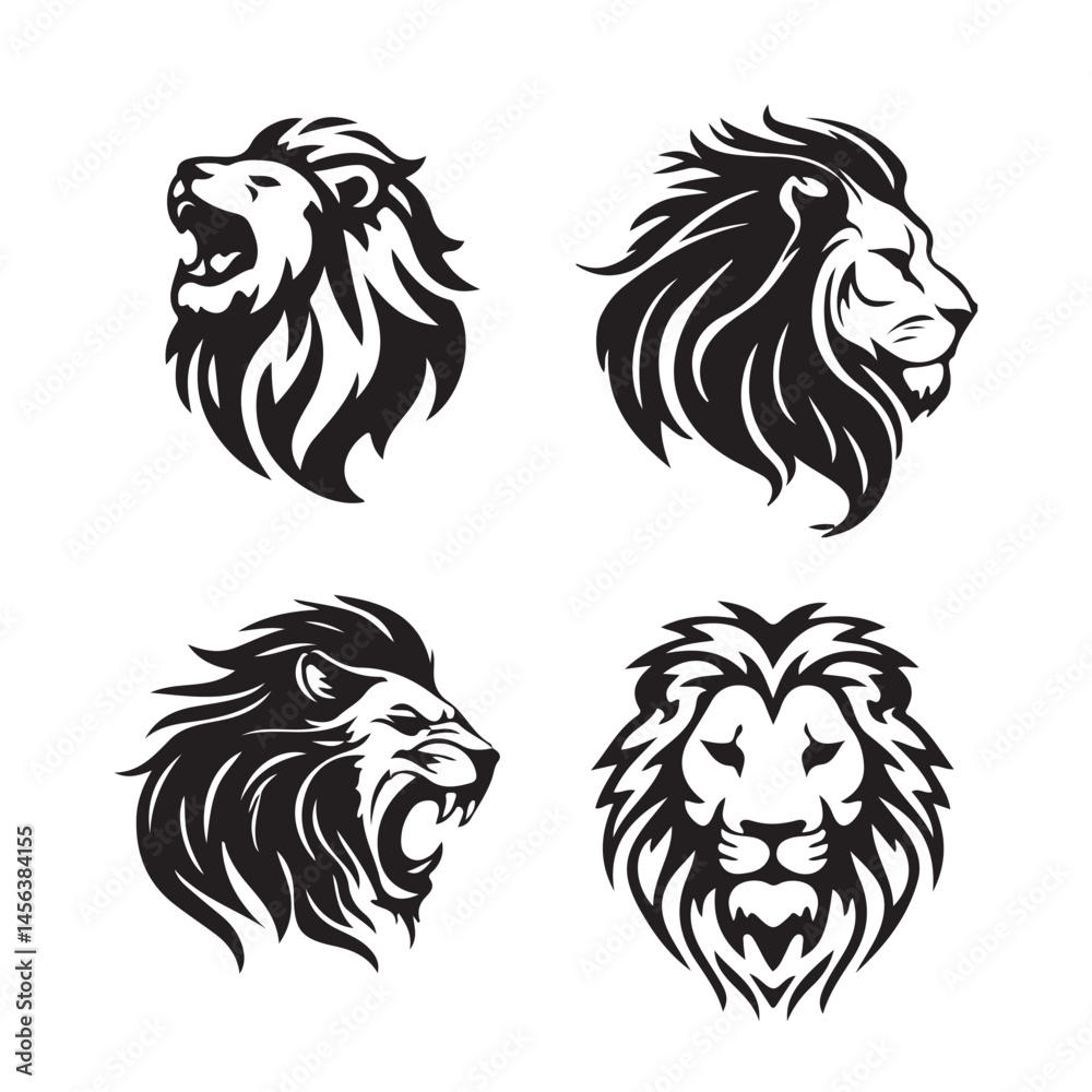 Fototapeta premium Modern Lion Head Logo Realistic Lion Head Graphic Geometric Lion Head Icon