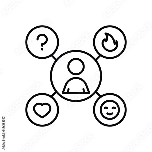 Multiple Personality vector icons stock illustration