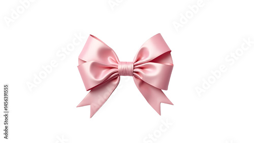 pink bow isolated on white background