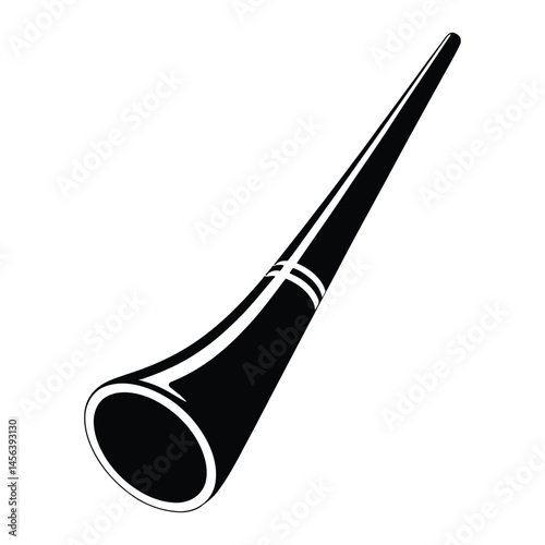Didgeridoo mouthpiece Silhouette, Vector, Illustration, Icon, Logo, White Background.