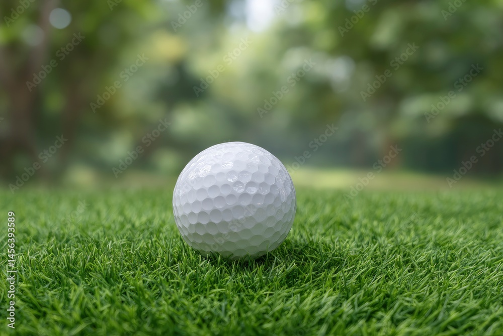 Golf Ball on Green Grass Golf Ball on Green Grass