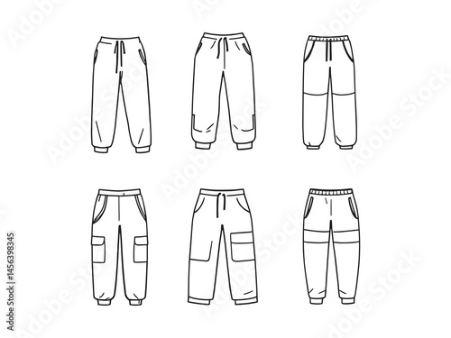 Sweat Pants line art icon modern casual design