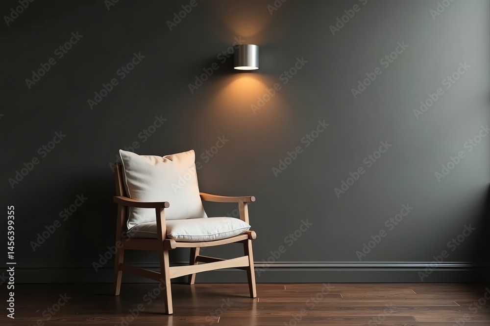 Fototapeta premium Tranquil interior featuring a cozy chair