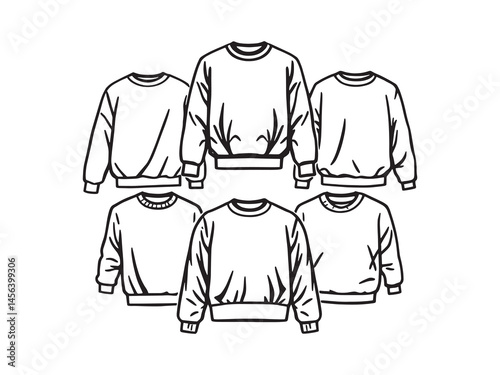 Sweat Shirt line art icon trendy casual wear design