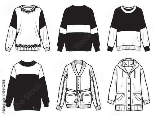 Sweater Tunic line art icon for fashion brands