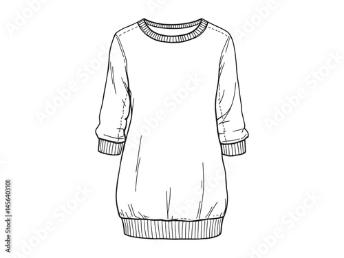 Sweater Tunic line art icon sketch for creatives