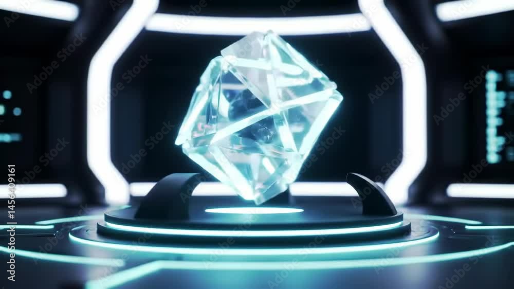 blue futuristic ice cube technology background