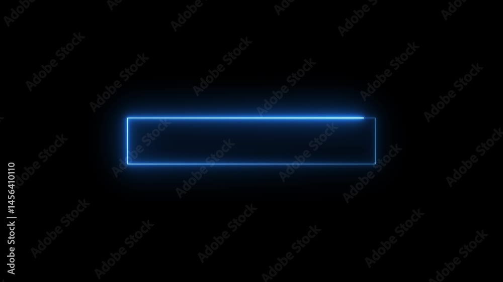 Glowing Neon Line rectangle Text box animation, Abstract  neon glowing line frame, animated moving led light screen box  on black background, Light Rectangle Stroke Line Frame Banner Animation 
