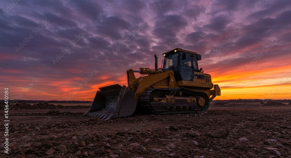 Fototapeta premium Bulldozer at Sunset (Photo)