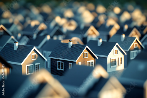 Suburban houses neighborhood homes community real estate property development photo