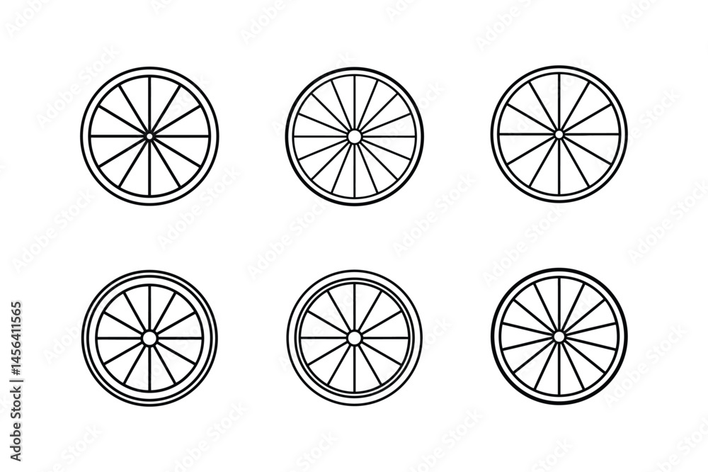 classic spoke line art vector illustration classic spoke line art vector illustration