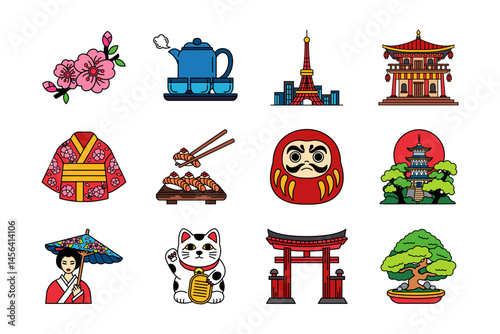illustration collection of japan culture