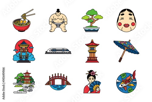 illustration collection of japan culture