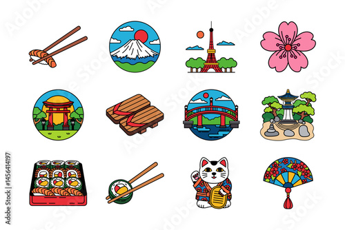 illustration collection of japan culture