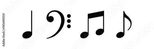 Musical note. Staff treble clef notes musician concept vector