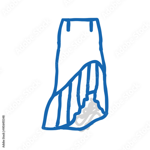 asymmetrical skirt icon doodle illustration