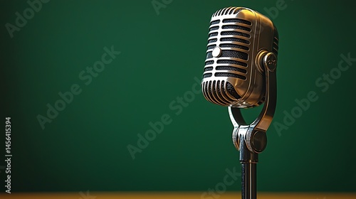 Wallpaper Mural Classic microphone against a green backdrop Torontodigital.ca