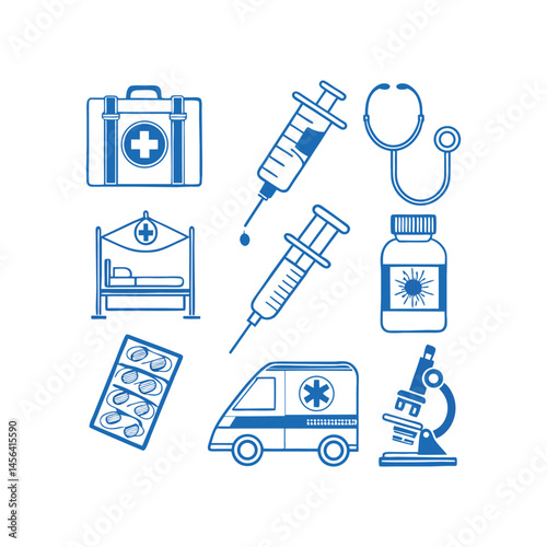 medical icons set