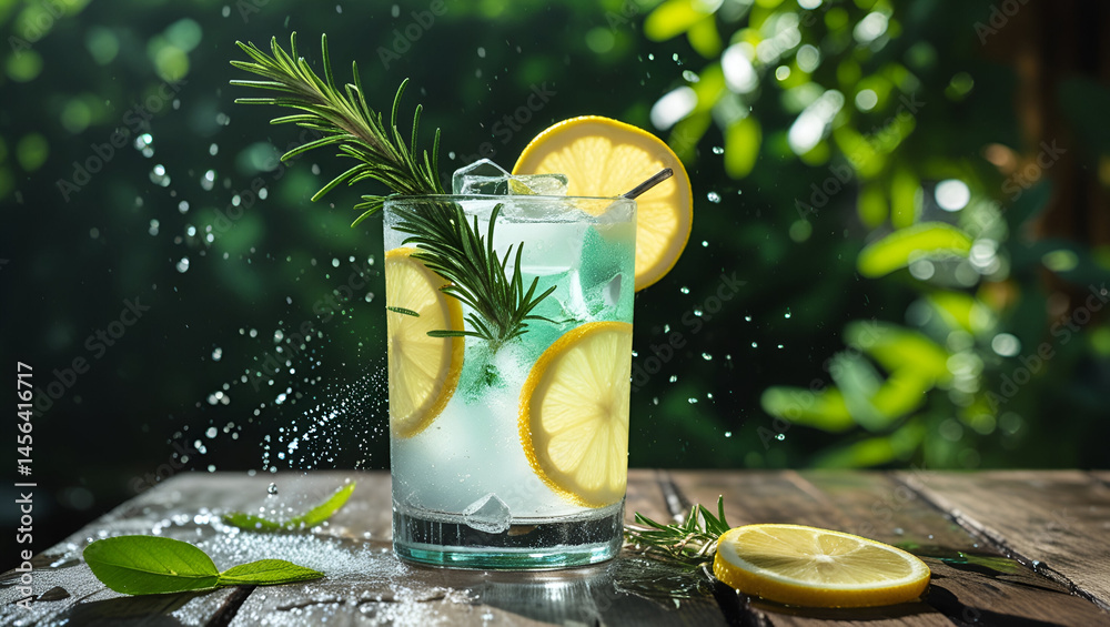 lemon refreshing summer scene feat ai genrative