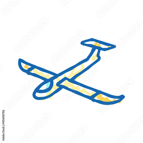 glider airplane aircraft icon doodle illustration