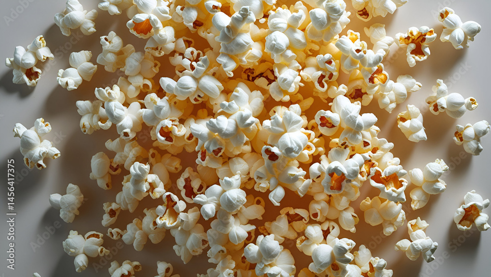 closeup of freshly Popcorn ai genrative
