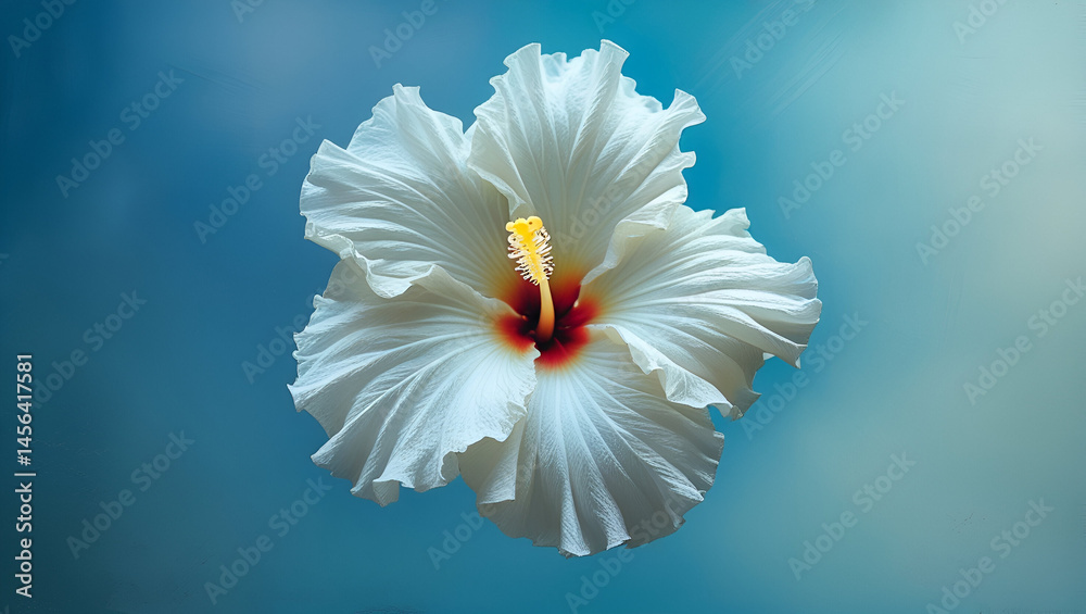 delicate fully bloomed white hibiscus fl ai genrative