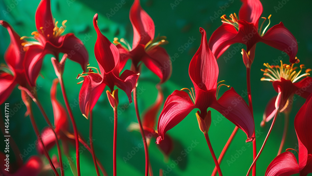 longstemmed red flowers with delic ai genrative