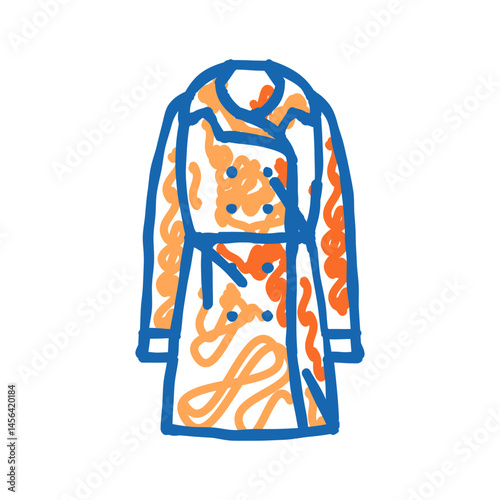 trench coat outerwear female icon doodle illustration