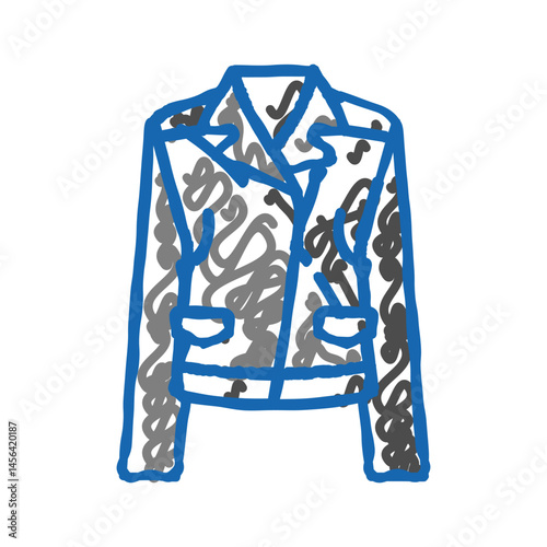leather jacket outerwear female icon doodle illustration