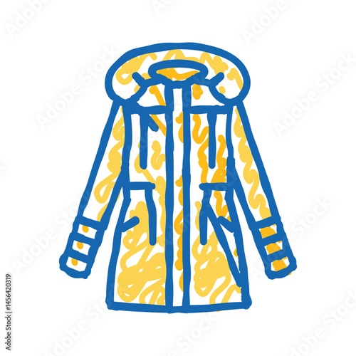 parka jacket outerwear female icon doodle illustration