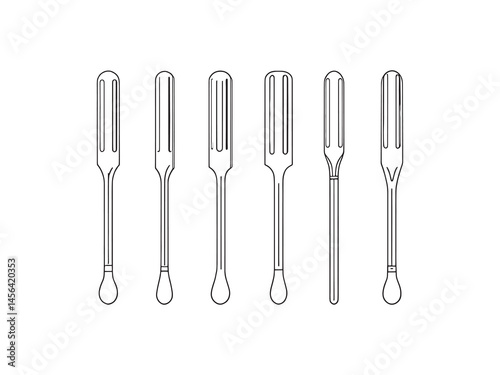 Tongue depressor line art icon basic medical tool sketch