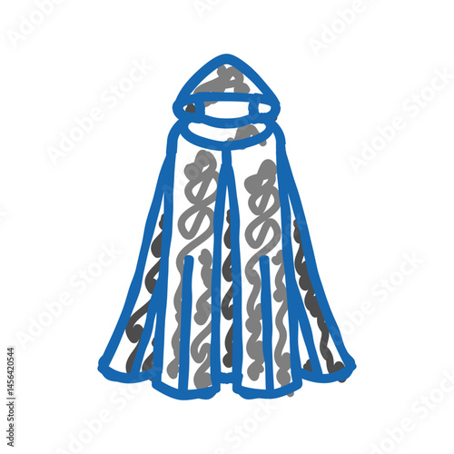 cloak outerwear female icon doodle illustration
