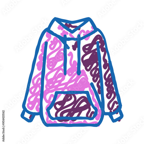 hoodie outerwear female icon doodle illustration