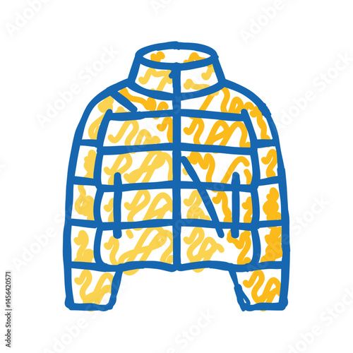 puffy jacket outerwear female icon doodle illustration