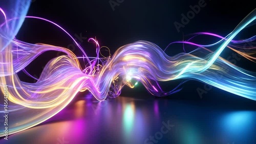 Beautiful light effect motion multi color , black background , 4K video.