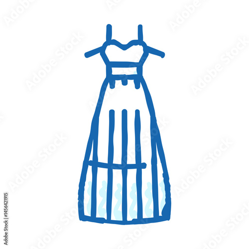 empire wedding dress icon doodle illustration