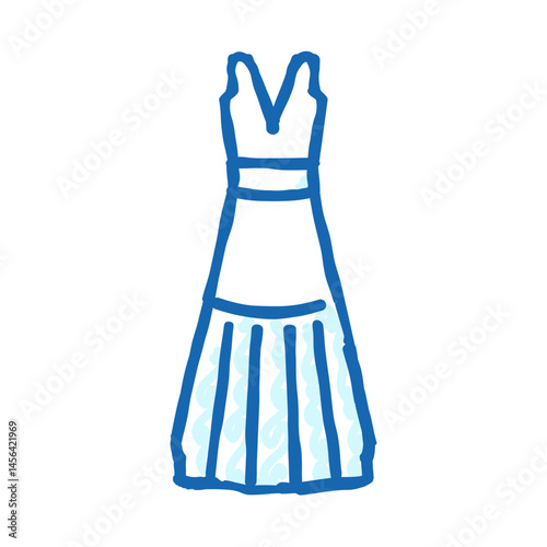 column wedding dress icon doodle illustration