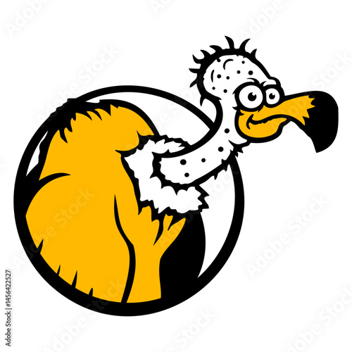 Vulture scavenger bird funny vultures fun cartoon Isolated Vector Graphic Design Illustration
