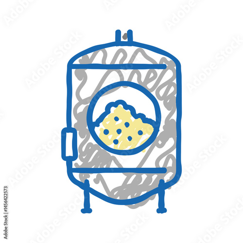 yeast beer production icon doodle illustration