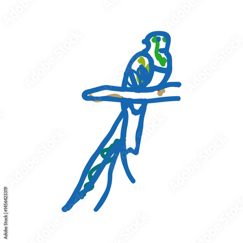quetzal bird exotic icon doodle illustration