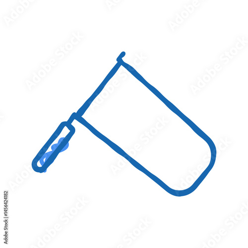 turning hand saw icon doodle illustration