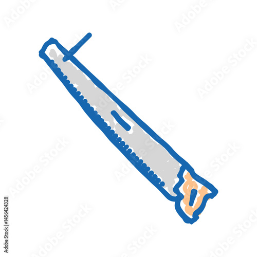 crosscut hand saw icon doodle illustration
