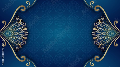 blue background animation with gold mandala