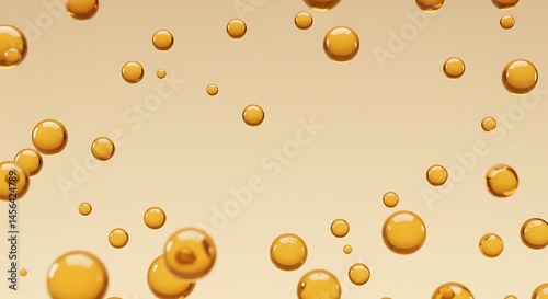 Floating Golden Orbs on Soft Background - Abstract Design Element