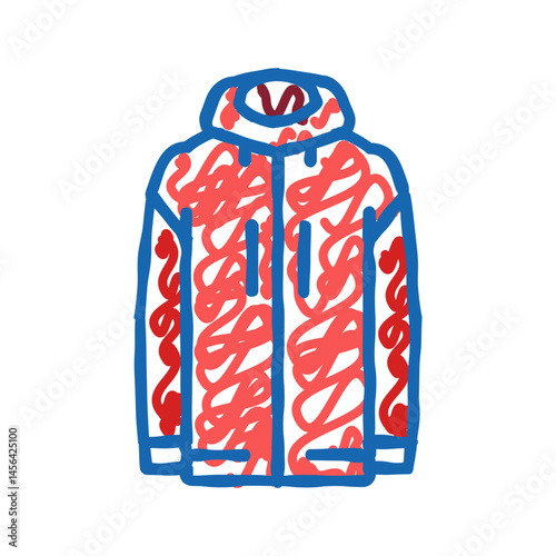 windproof outerwear male icon doodle illustration