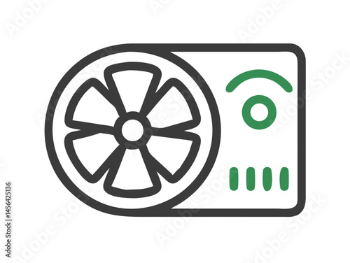 Simple Vector Illustration of a Mini-Split Air Conditioner. Clean line art illustration of a mini-split air conditioner.