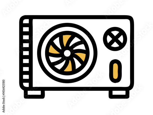 Simple Vector Illustration of a Mini-Split Air Conditioner. Clean line art illustration of a mini-split air conditioner.